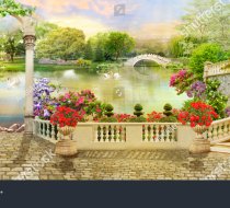 stock-photo-digital-fresco-flower-terrace-and-access-to-the-lake-with-white-swans-and-park-views-1244821729