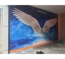 Thi công tranh dán tường 3D cho quán bún đậu 73 Bình Giã, F8, Vũng Tàu