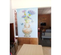 tranh dán tường 3D Bình Hoa phong thủy