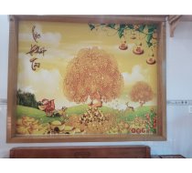 Thi công tranh dán tường 3D tài lộc cho chị chủ 899dg 30/4, vũng tàu