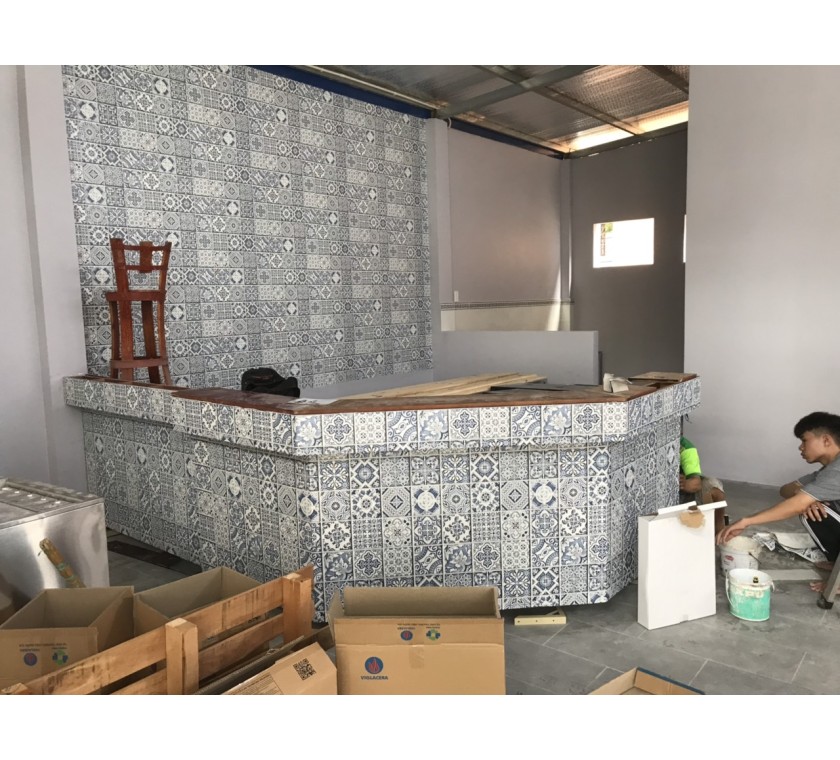 Thi công giấy dán tường cho quán Cafe 153 Nguyễn Văn Linh - Bà Rịa