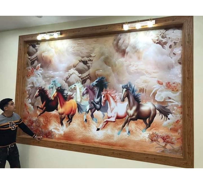 Thi công Tranh dán tường Mã Đáo Thành Công cho a Hùng Bà Rịa