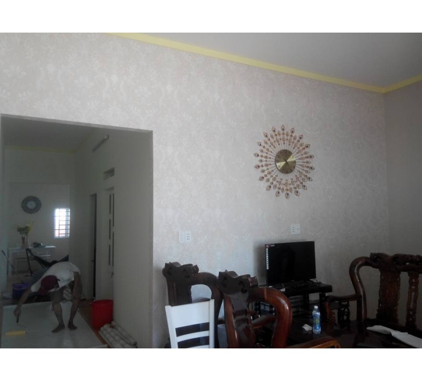 Giấy dán tường 3D cho phòng khách đẹp- thi công tại 52 Nguyễn Văn Cừ, vũng tàu