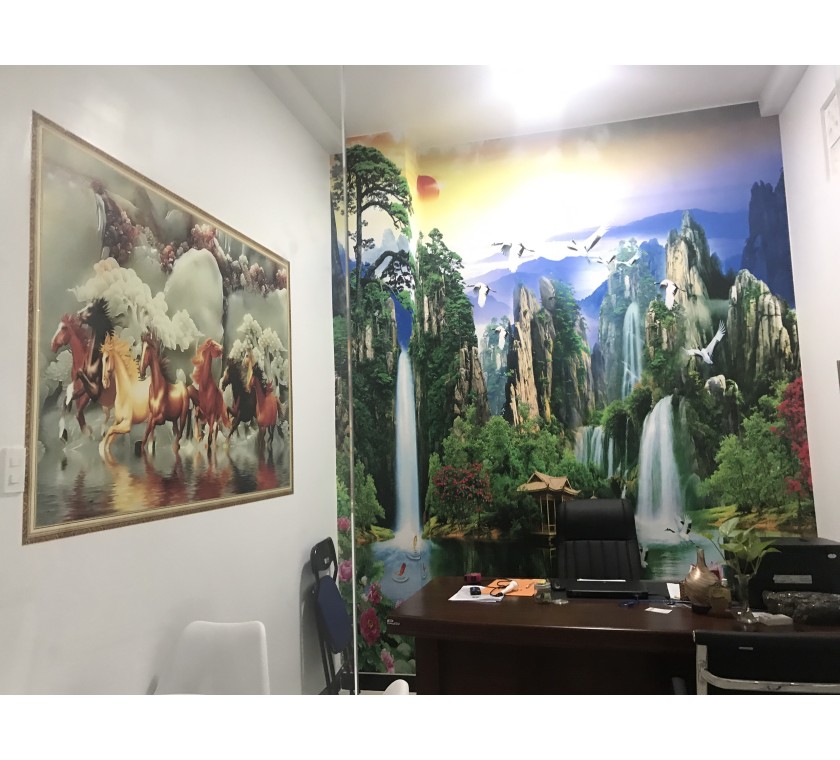 Thi công tranh dán tường Phong Cảnh cho a Tuấn - 19 Nguyễn Khánh Toàn, Bà Rịa
