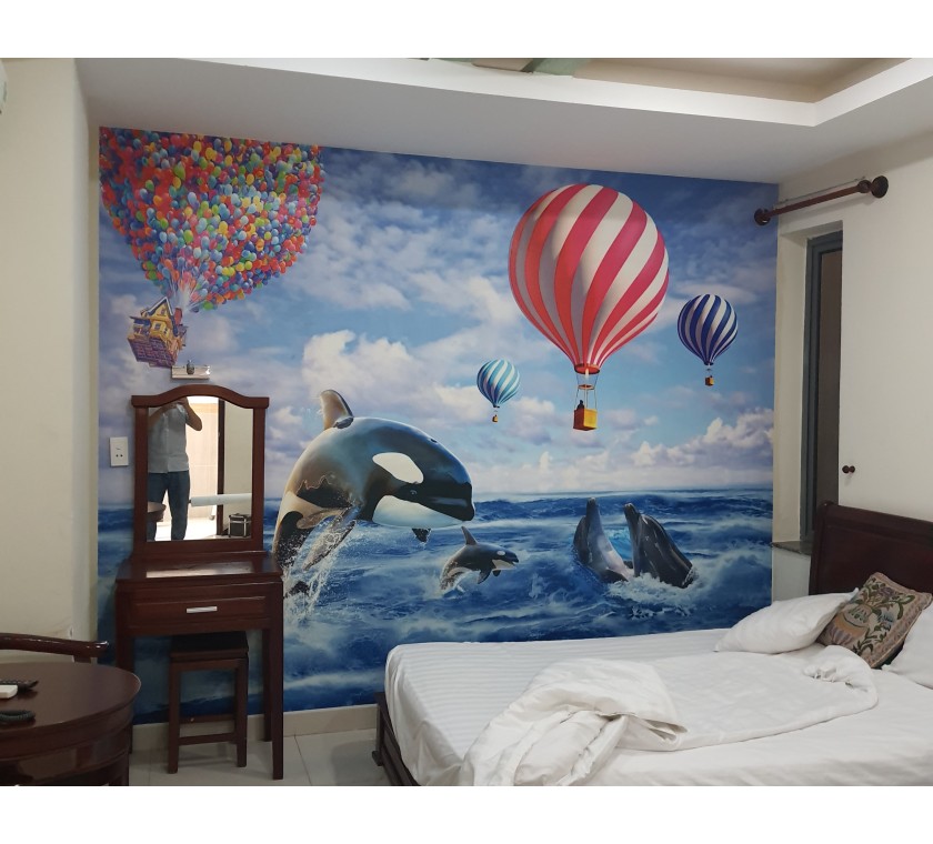 cửa hàng tranh dán tường 3D giá rẻ, uy tín nhất Bà Rịa Vũng Tàu. công trình Hotel Mekong thùy vân, vũng tàu