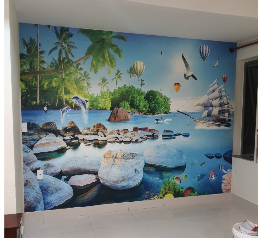 cửa hàng tranh dán tường 3D giá rẻ, uy tín nhất Bà Rịa Vũng Tàu. công trình Hotel Mekong thùy vân, vũng tàu
