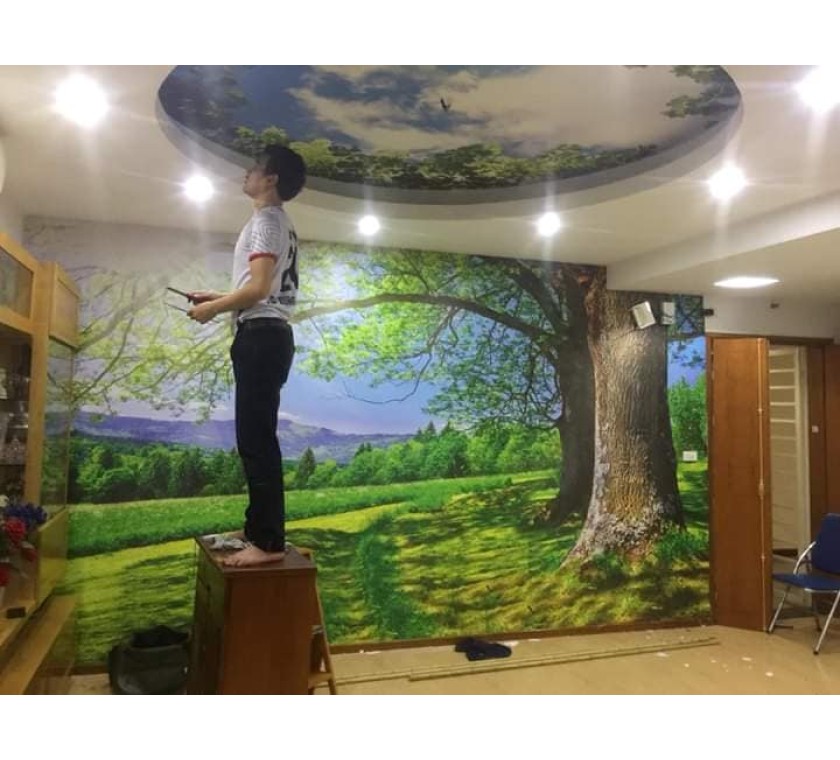 Thi công Tranh dán tường cho a Hùng Bà Rịa