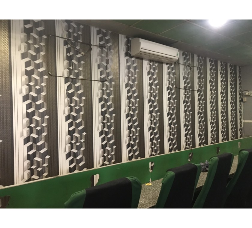 giấy dán tường 3D cho tiệm nét - đất đỏ