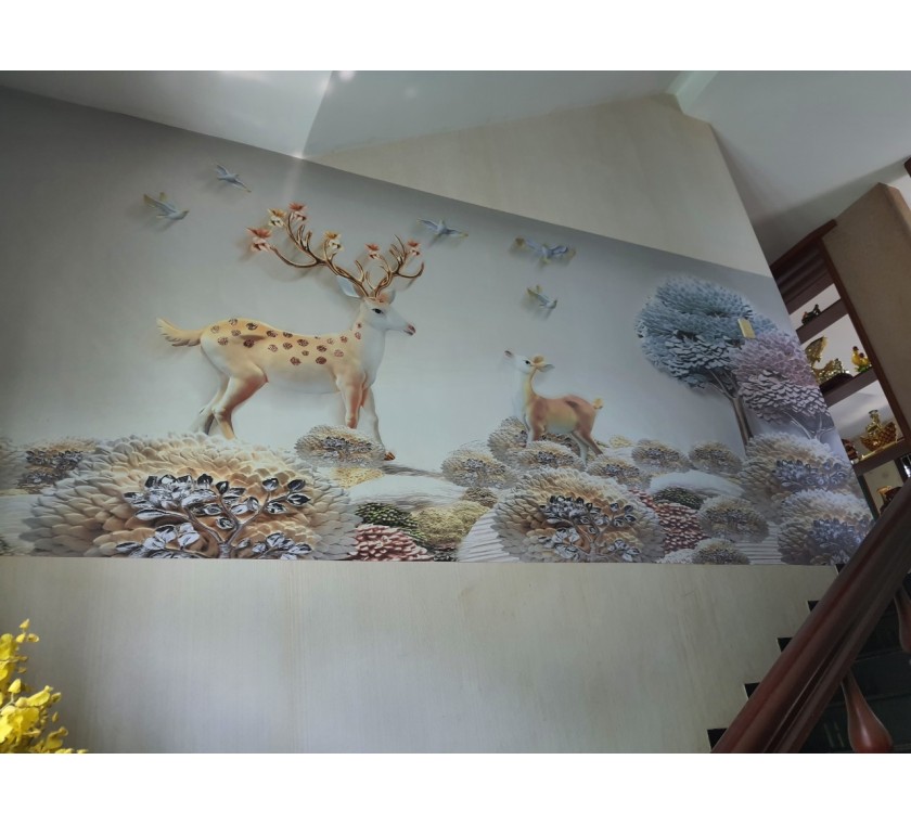 thi công tranh dán tường 3D cho gd nhà Sếp tại Long Điền, Bà Rịa