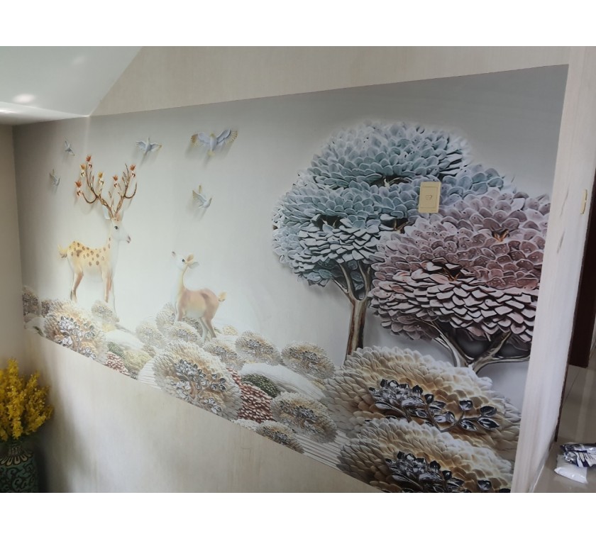 thi công tranh dán tường 3D cho gd nhà Sếp tại Long Điền, Bà Rịa