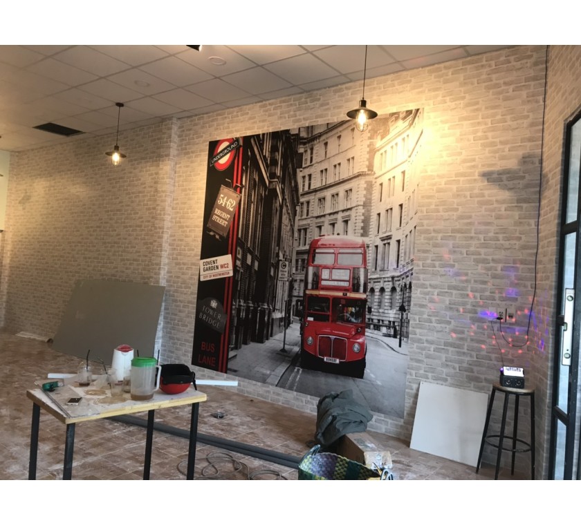 thi công giấy dán tường cho quán cafe - Hắc Dịch - Phú Mỹ - Tân Thành