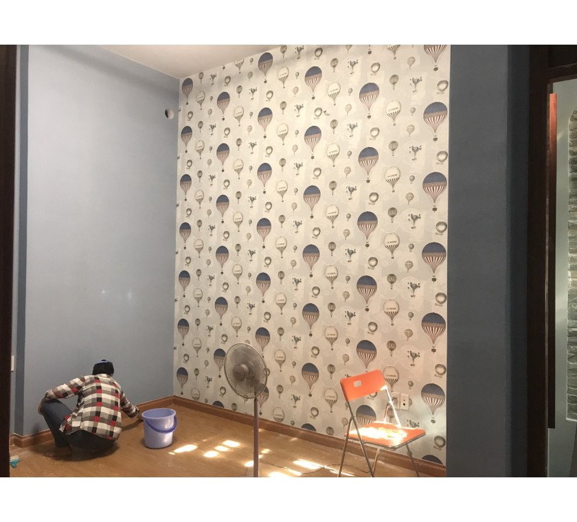 thi công giấy dán tường 3D ở Vũng Tàu, công trình nhà a Chiến - Trương Công Định - Vũng Tàu