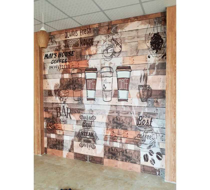 thi công tranh dán tường 3D cho quán cafe " Mai's House " tại Mỹ Xuân, Phú Mỹ, Tân Thành, Bà Rịa Vũng Tàu