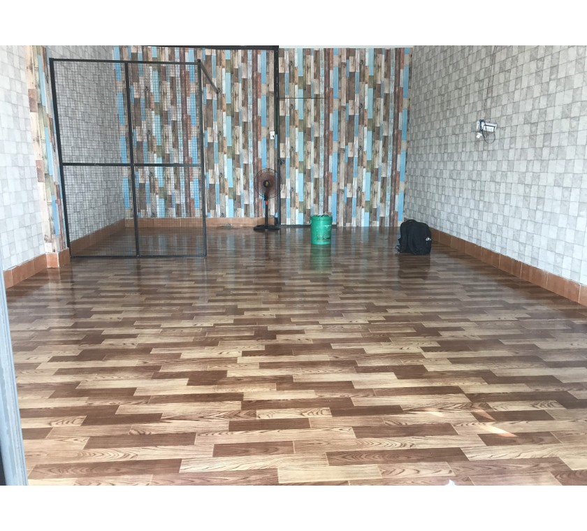 giấy dán tường 3D giả đá, giả gỗ ( quán trà sữa - Hùng Vương - Long Hải )